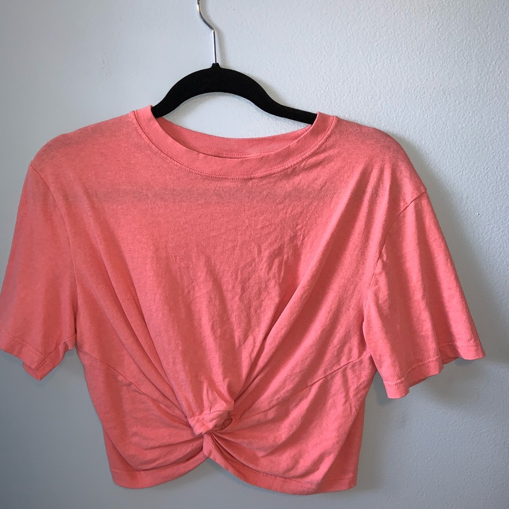 topshop cropped+tied t-shirt